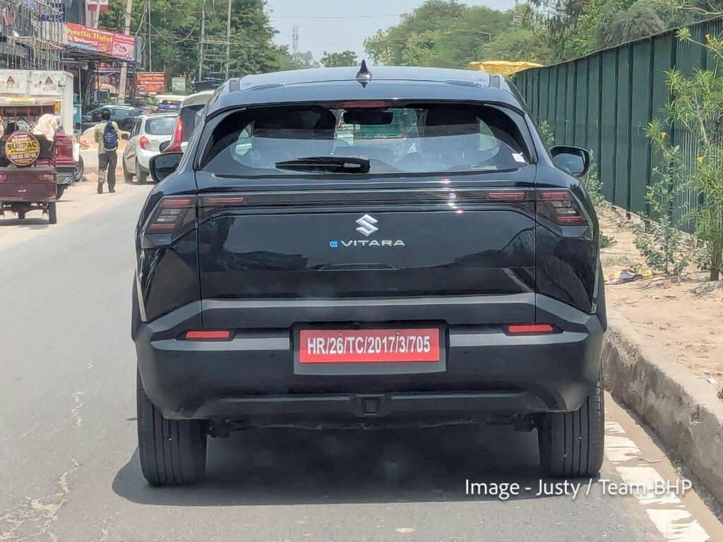 maruti-evitara-electric-suv-spied-black-1-1500x1125 Maruti eVitara Electric SUV Rear View Spy Shot 2025